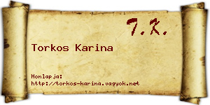 Torkos Karina névjegykártya